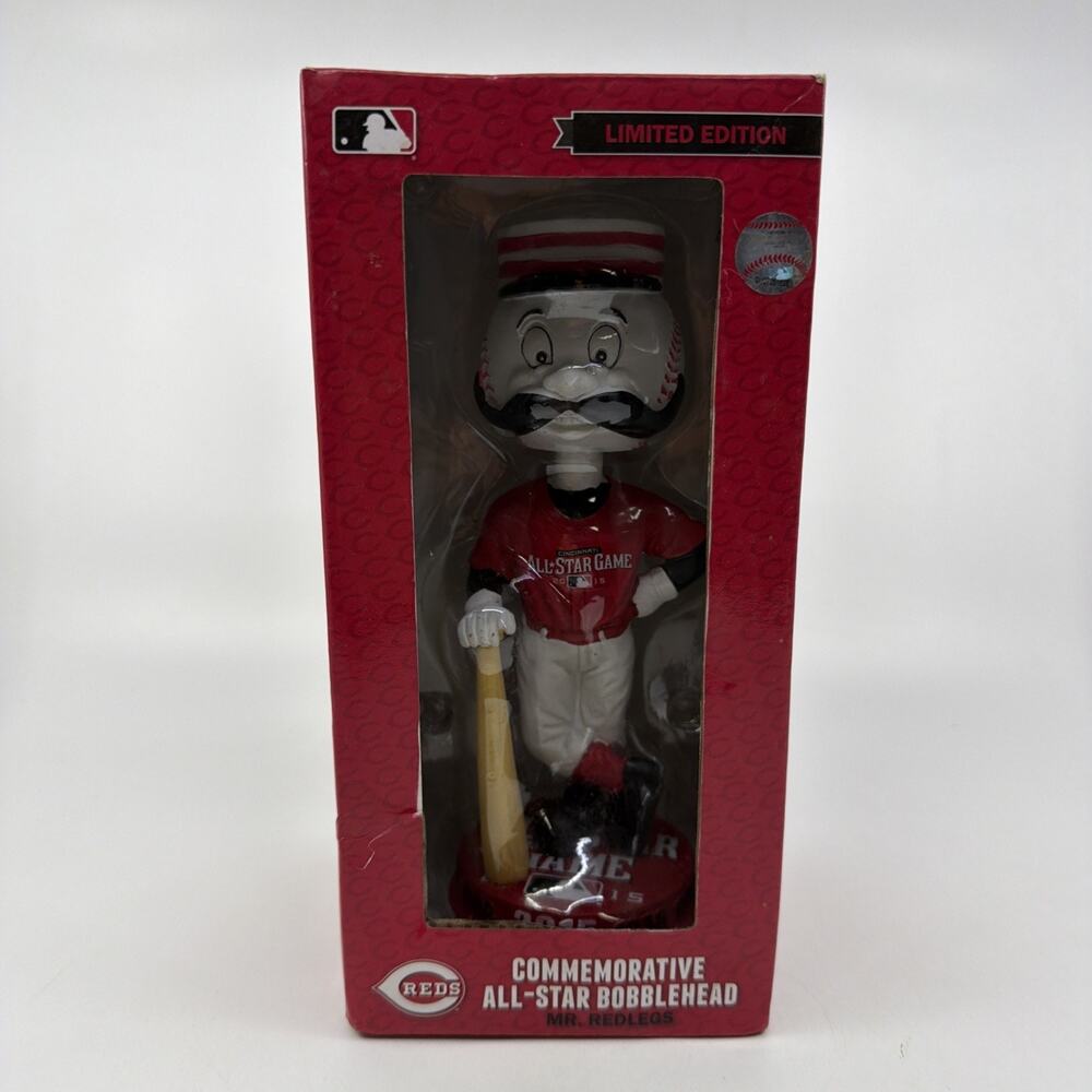 Mr. Redlegs Cincinnati Reds 2015 MLB All-Star Game Commemorative Bobblehead NIB